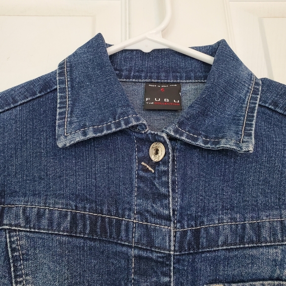 Fubu The Collection Blazer Style Denim Jacket - Picture 2 of 16